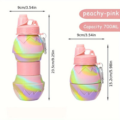 Jauna Silikona āra izvelkama sporta tējkanna ūdens pudele pārrobežu Lieldienu olu čaumalu saliekamā ūdens kauss 700 ml ūdens pudele