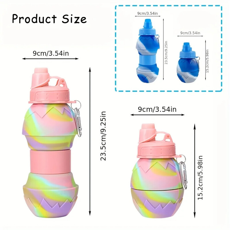 Jauna Silikona āra izvelkama sporta tējkanna ūdens pudele pārrobežu Lieldienu olu čaumalu saliekamā ūdens kauss 700 ml ūdens pudele
