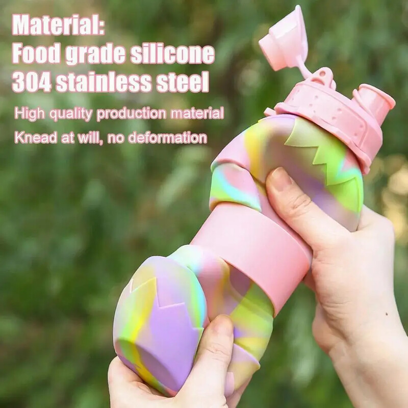 Jauna Silikona āra izvelkama sporta tējkanna ūdens pudele pārrobežu Lieldienu olu čaumalu saliekamā ūdens kauss 700 ml ūdens pudele