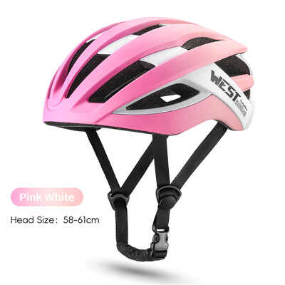 WEST BIKING Biciklističke kacige Bijeli cestovni bicikl Integralno oblikovana kaciga Višebojne aerodinamičke kacige Parovi Sportska sigurnosna oprema