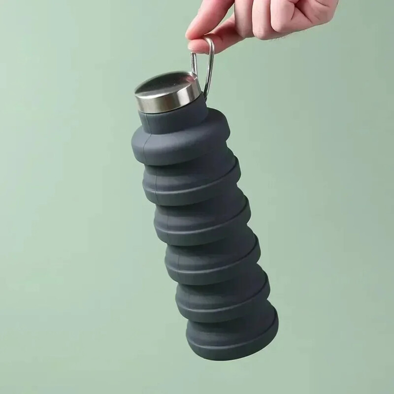 1gab saliekama ūdens pudele atkārtoti lietojama BPA nesaturoša silikona salokāmas pudeles pārnēsājama pārgājienu kauss āra kalnu ekskursijām