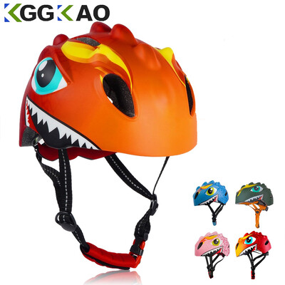 Toddler Helmet Bērnu velosipēdistu ķivere zēniem, meitenēm ar dinozauru 3D vieglā svara drošības sertifikātu, mazuļu veloslidošanas skrejriteņa ķivere