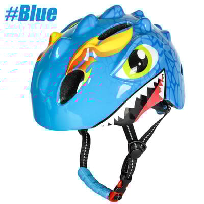 Toddler Helmet Bērnu velosipēdistu ķivere zēniem, meitenēm ar dinozauru 3D vieglā svara drošības sertifikātu, mazuļu veloslidošanas skrejriteņa ķivere