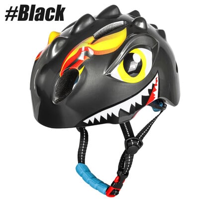 Toddler Helmet Bērnu velosipēdistu ķivere zēniem, meitenēm ar dinozauru 3D vieglā svara drošības sertifikātu, mazuļu veloslidošanas skrejriteņa ķivere