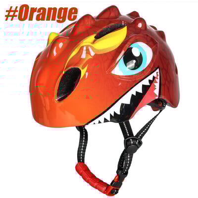 Toddler Helmet Bērnu velosipēdistu ķivere zēniem, meitenēm ar dinozauru 3D vieglā svara drošības sertifikātu, mazuļu veloslidošanas skrejriteņa ķivere