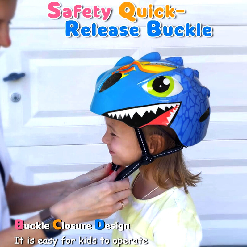 Toddler Helmet Bērnu velosipēdistu ķivere zēniem, meitenēm ar dinozauru 3D vieglā svara drošības sertifikātu, mazuļu veloslidošanas skrejriteņa ķivere