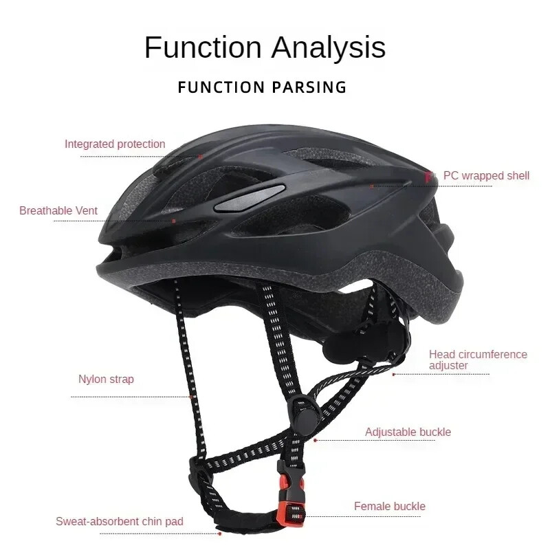 Velosipēdistu ķivere ar aizmugurējo lukturi. Sieviešu šosejas kalnu velosipēdistu ķivere āra velosipēdistu skrejriteņa viengabala īpaši viegla riteņbraukšanas ķivere