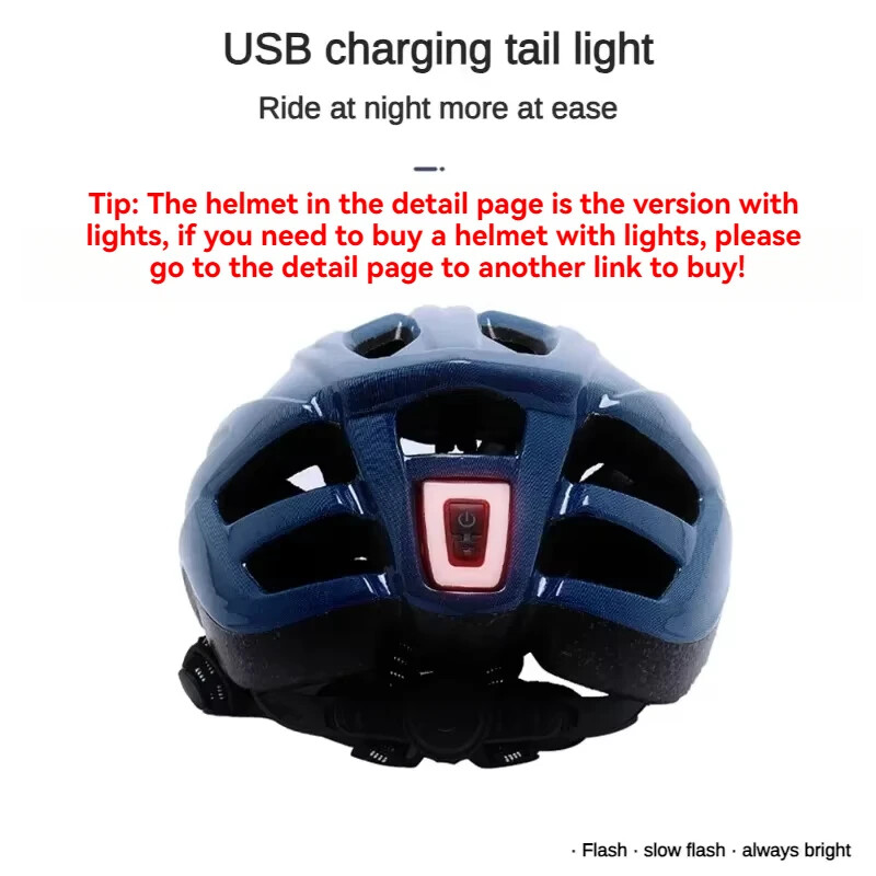 Velosipēdistu ķivere ar aizmugurējo lukturi. Sieviešu šosejas kalnu velosipēdistu ķivere āra velosipēdistu skrejriteņa viengabala īpaši viegla riteņbraukšanas ķivere