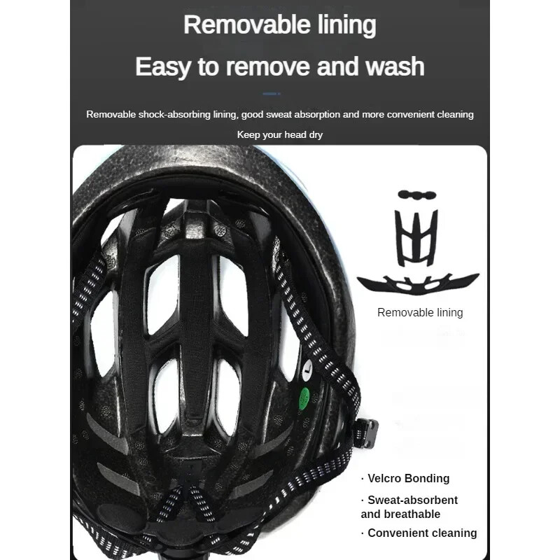 Velosipēdistu ķivere ar aizmugurējo lukturi. Sieviešu šosejas kalnu velosipēdistu ķivere āra velosipēdistu skrejriteņa viengabala īpaši viegla riteņbraukšanas ķivere