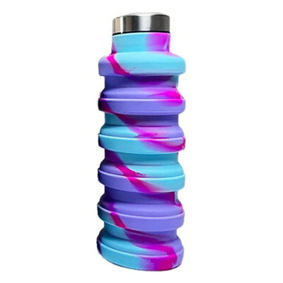 Silikónová skladacia fľaša na vodu pre fitness a šport, skladacia, vonkajšia, cestovná, horolezecká, bicykel, maskáčová skladacia kanvica