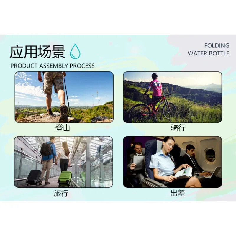 500 ml salokāma ūdens pudele ar snīpi atkārtoti lietojama silikona ūdens pudele āra alpīnisma ceļojumu pārnēsājama ūdens krūze
