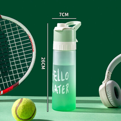 650 ml izsmidzināma ūdens pudele ar vāku lietojama cietās plastmasas glāzīte Sporta trauki kāpšanai sporta zālē, pārgājieniem, īsa dzeršana ārā