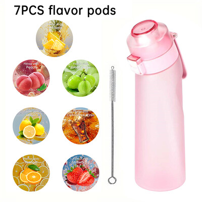 LUSQI 650 ml ūdens pudele matēta gradienta augsta izskata vispārēja pretkrišanas novēršana ar 7 garšas gredzeniem un 1 salmu otu lietošanai ārā