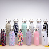 Sportska TERMO ŠALICA od 500 ML s ručkom, poklopcem od bambusa, posuđem s printom, vakuumskim bocama od nehrđajućeg čelika, bocom za vodu za kampiranje i teretanu