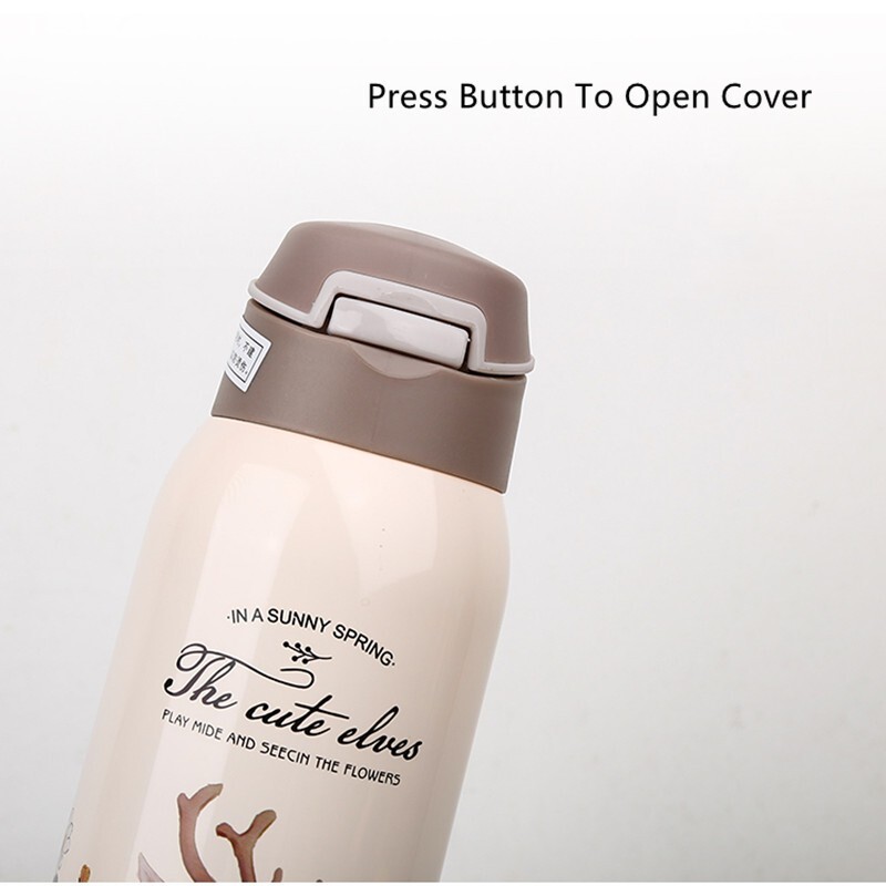 480 ml Fashion nerūsējošā tērauda 304 vakuuma kolba ar salmiem, necaurlaidīga termiskā ūdens pudele ar virvi