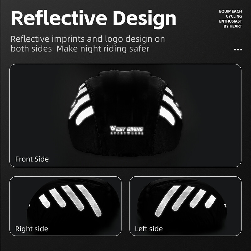 Velosipēdu ķiveres lietus pārsegs atstarojošs šosejas velosipēda ķiveres pārvalks Ūdensizturīgs putekļu necaurlaidīgs savilkšanas auklas aizsargpārklājs ķiverei, salokāms