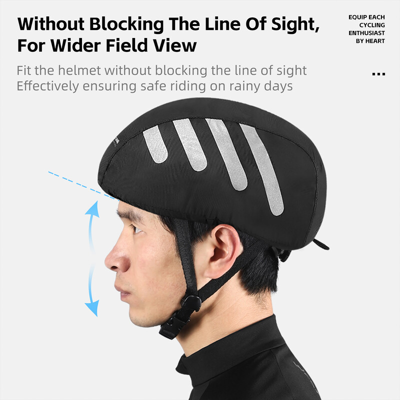 Velosipēdu ķiveres lietus pārsegs atstarojošs šosejas velosipēda ķiveres pārvalks Ūdensizturīgs putekļu necaurlaidīgs savilkšanas auklas aizsargpārklājs ķiverei, salokāms