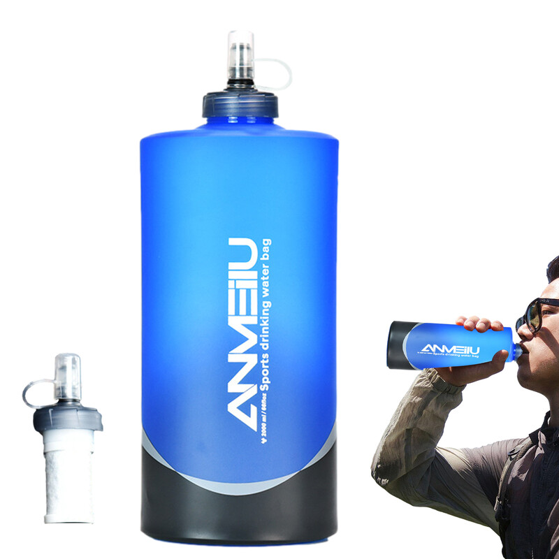 Riteņbraukšanas ūdens pudele Lielas ietilpības pārtikas kvalitātes necaurlaidīga saliekama fitnesa skriešana kempings pārgājieni sporta tējkanna velosipēda pudele