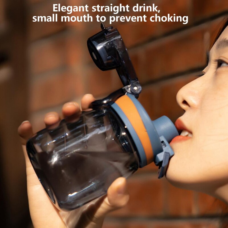 Plastmasas ūdens pudele 350 ml/550 ml, praktiska liela ietilpība, silikona vienkāršs polikarbonāts, labi noslēdzošs ūdens kauss kempingam