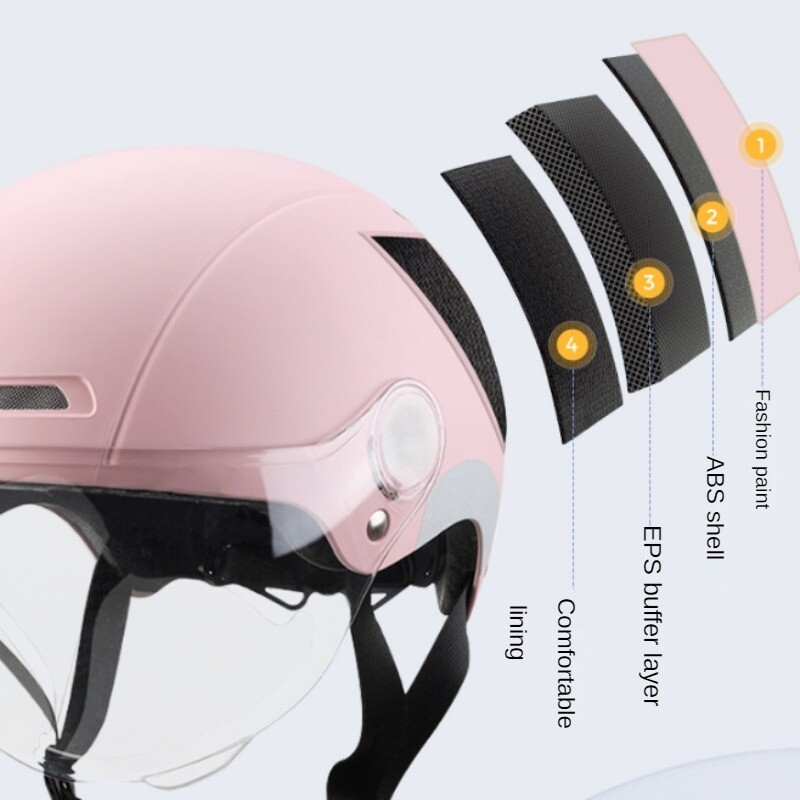 Elektrická cyklistická prilba pre mužov a ženy, skúter, otvorená polovičná prilba s ochrannými okuliarmi, UV odolná bezpečnostná prilba