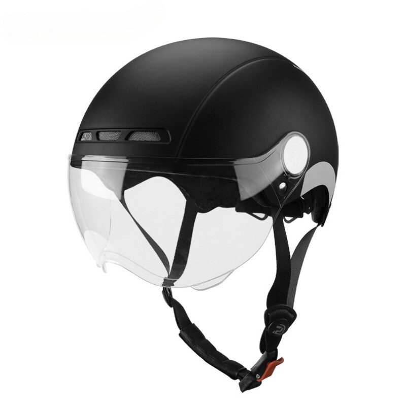 Elektrická cyklistická prilba pre mužov a ženy, skúter, otvorená polovičná prilba s ochrannými okuliarmi, UV odolná bezpečnostná prilba