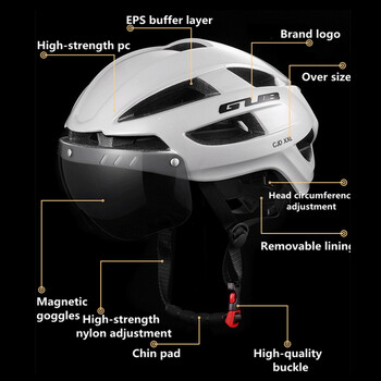 GUB Велосипедни очила XXL 61-65 Каска с леки интергрално формовани слушалки за колоездене Безопасност при пътни катастрофи Градски маршрут Каска с отворено лице