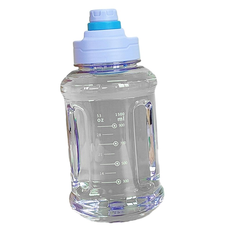 Sticlă de apă pentru bărbați, 1,5 l, reutilizabilă pentru sport și călătorii, portabilă, etanșă, sticlă mare de apă, sticlă de apă pentru gimnastică, sticlă de apă pentru sport
