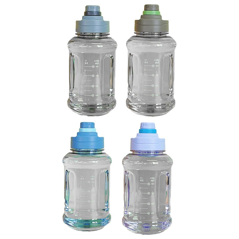 Sticlă de apă pentru bărbați, 1,5 l, reutilizabilă pentru sport și călătorii, portabilă, etanșă, sticlă mare de apă, sticlă de apă pentru gimnastică, sticlă de apă pentru sport