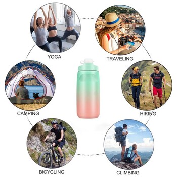 Cycling Squeeze Μπουκάλι νερού Cycling & Sports Squeeze Bottle 620ml Sports Easy Squeeze Μπουκάλι ποδηλασίας Ελαφρύ χρώμα ντεγκραντέ