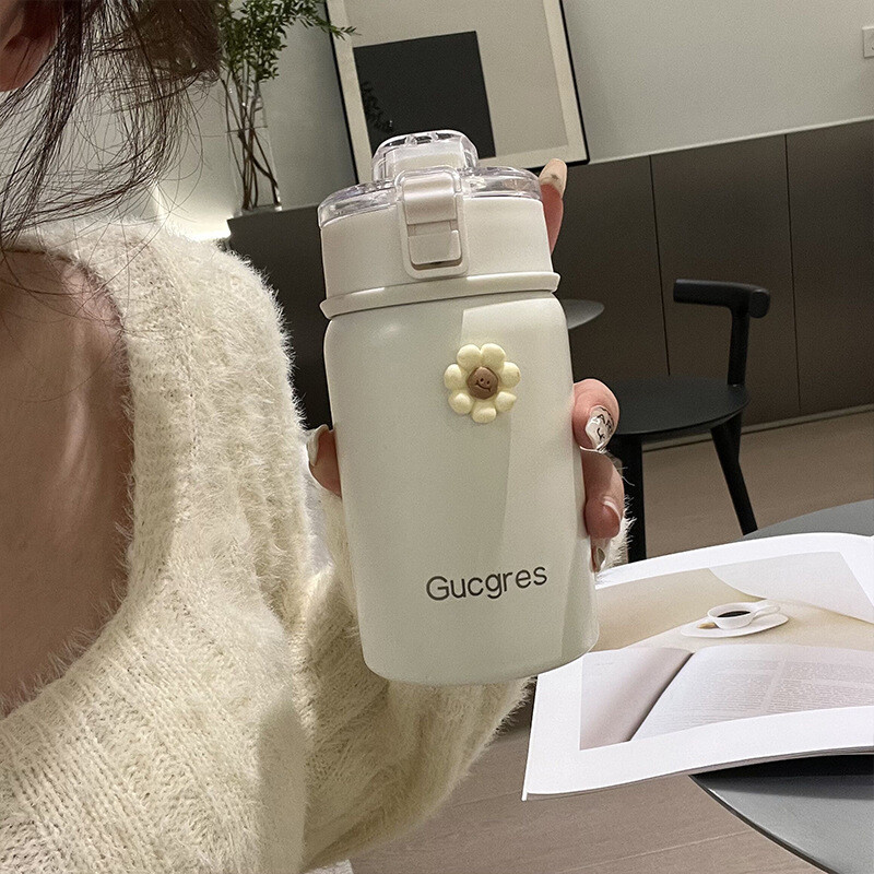 350 Ml/550 Ml Modes nerūsējošā tērauda vakuuma kolba ar 3D decal pārnēsājamu termosa krūzi ceļojumu termiskā ūdens pudelēm