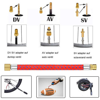 21/30Pcs φουσκωτός σωλήνας ελαστικού ποδηλάτου Κιτ προσαρμογέα σωλήνα αέρα βελόνας Εργαλεία επισκευής ποδηλάτου Βαλβίδα μπάσκετ αντλίας