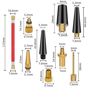 21/30Pcs φουσκωτός σωλήνας ελαστικού ποδηλάτου Κιτ προσαρμογέα σωλήνα αέρα βελόνας Εργαλεία επισκευής ποδηλάτου Βαλβίδα μπάσκετ αντλίας