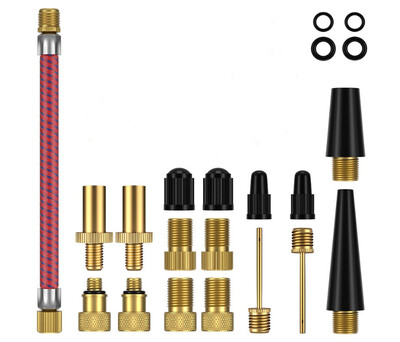 21/30 gab Velosipēdu riepas Piepūšamās caurules adatu gaisa šļūtenes adapteru komplekti Velosipēdu remonta instrumenti Savienotājs Sūknis Basketbola vārsts