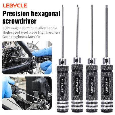 LEBYCLE Șurubelniță hexagonală de precizie pentru bicicletă Speed Driver hexagonal din oțel Cheie șurubelniță 1.5mm 2mm 2.5mm 3.0mm Instrument pentru repararea bicicletei