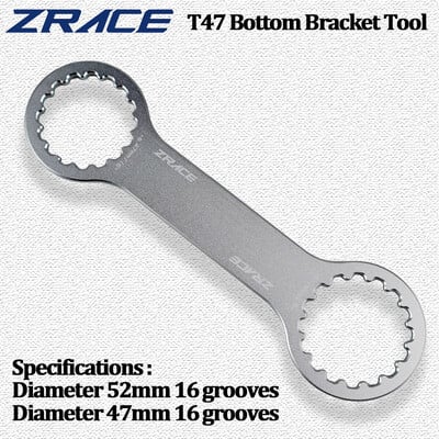 ZRACE T47 velosipēda apakšējā kronšteina uzgriežņu atslēga 47 mm 52 mm 16 zobu uzgriežņu atslēga velosipēda centrālās kustības uzstādīšanas noņemšanas velosipēda instrumentiem