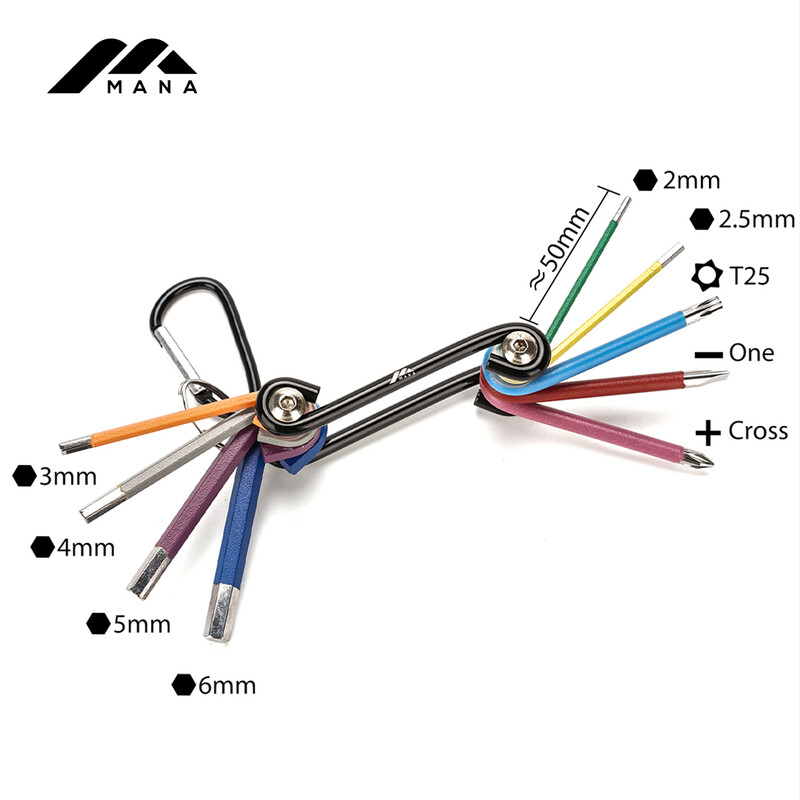 MANA alati za bicikle - 9 u 1 lagani i prijenosni za bicikle - prikladni za biciklizam, kampiranje, ribolov, svakodnevnu upotrebu