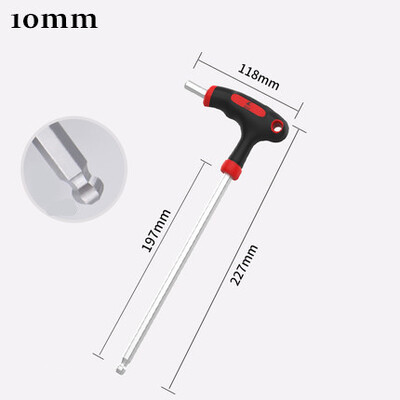Velosipēda T veida rokturis kalnu velosipēda šosejas velosipēda rīks 2–10 mm sakausējuma tērauda sešstūra uzgriežņu atslēgas velosipēda remonta rīku komplekts kāju balsta galvas balstam
