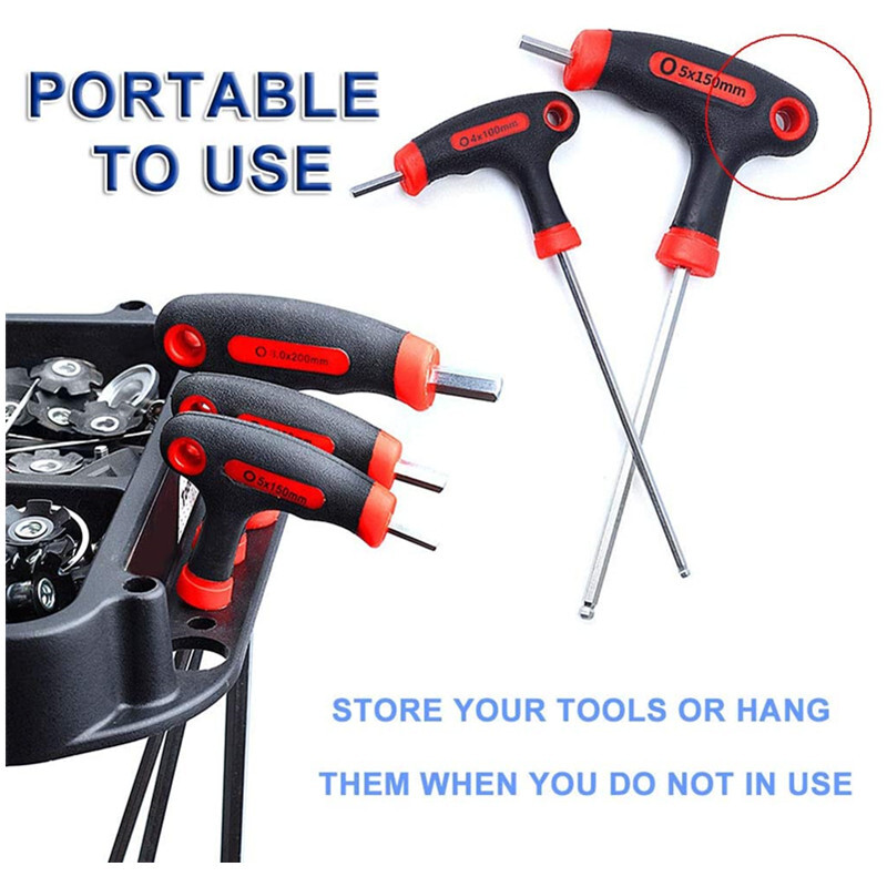 Velosipēda T veida rokturis kalnu velosipēda šosejas velosipēda rīks 2–10 mm sakausējuma tērauda sešstūra uzgriežņu atslēgas velosipēda remonta rīku komplekts kāju balsta galvas balstam