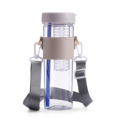 Ūdens pudele ar salmiem pārtikas kvalitātes, neplīstošām ūdens krūzēm, noplūdes izturīgām ar platu muti ūdens tvertni, augļu infuzoru ūdens pudele