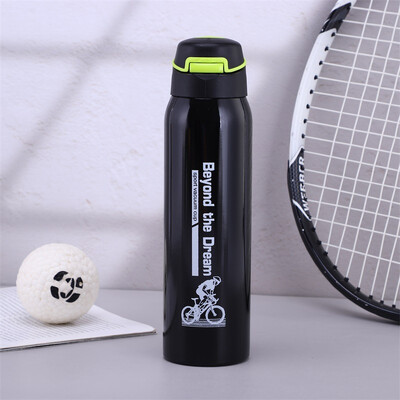 Biciklistička boca vode od 500 ml, vakuumska biciklistička boca vode od nehrđajućeg čelika, jednostavna termo šalica s dvostrukim stijenkama, izolirana slamčicom