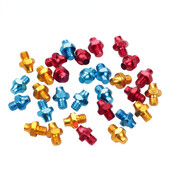 BIKEIN - 8 ks hliníkových zliatin cyklistických pedálov náhradné kolíky červené/modré/zlaté bicyklové pedále opravárenské náradie príslušenstvo 2g