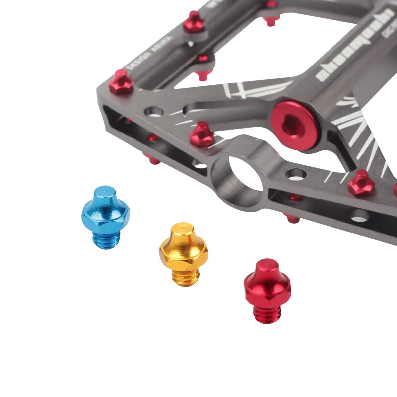 BIKEIN - 8 ks hliníkových zliatin cyklistických pedálov náhradné kolíky červené/modré/zlaté bicyklové pedále opravárenské náradie príslušenstvo 2g