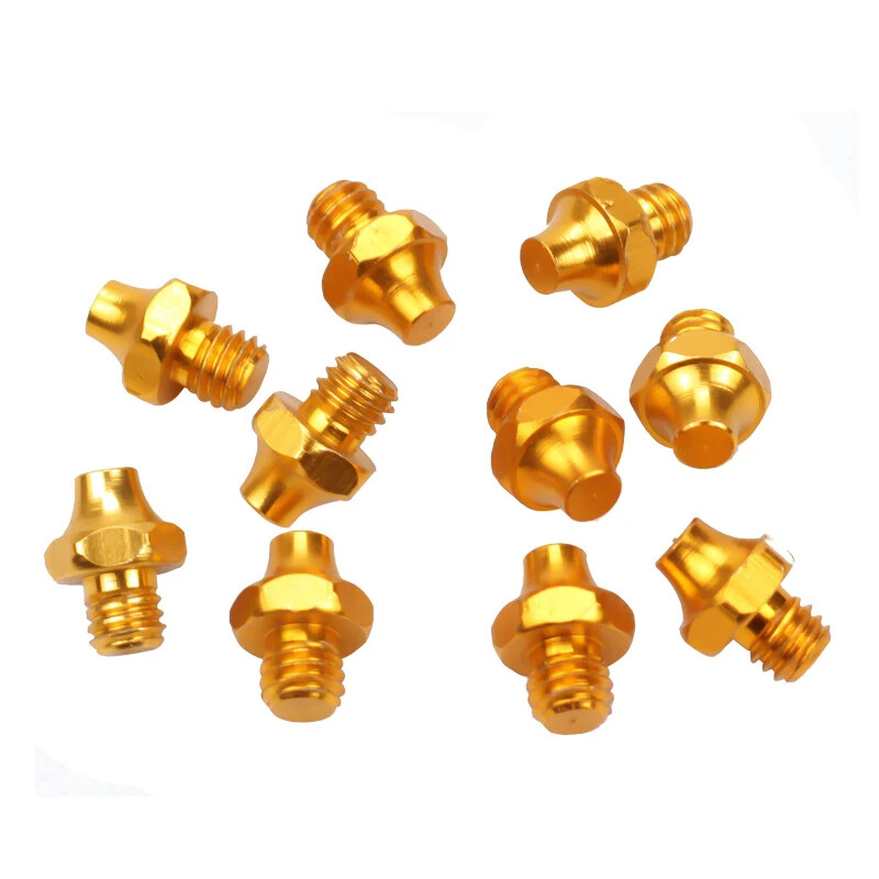 BIKEIN - 8 ks hliníkových zliatin cyklistických pedálov náhradné kolíky červené/modré/zlaté bicyklové pedále opravárenské náradie príslušenstvo 2g