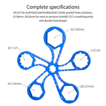 Toopre Bike Fork Cap κλειδί 8T 12T 24/26/27/28mm Για SUNTOUR XCR/XCT/XCM Πιρούνι Κλειδί MTB Bike Fork Repair Tool