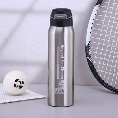 500ML Μπουκάλι νερού ποδηλάτου κενού από ανοξείδωτο ατσάλι ποδηλατικό μπουκάλι νερού διπλού τοιχώματος Απλή θερμοκούπα μονωμένη με άχυρο