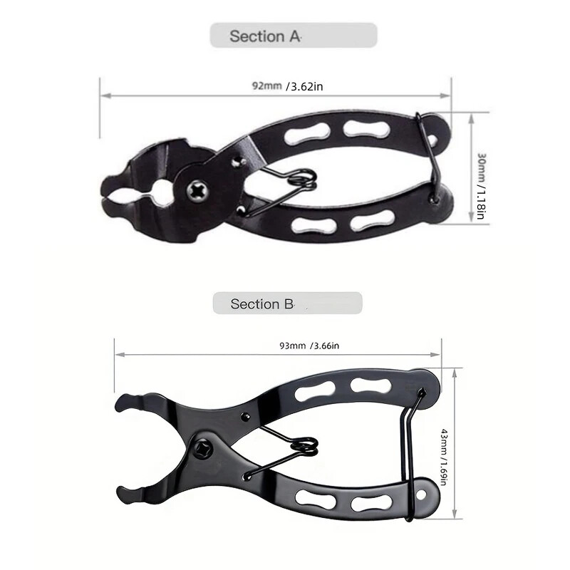 Yanbiguo Mini Bike Link Knaibles Velosipēdu ķēdes sprādzes knaibles, Riteņbraukšanas uzstādīšanas rīks, Kalnu ceļa ātrās noņemšanas uzgriežņu atslēga
