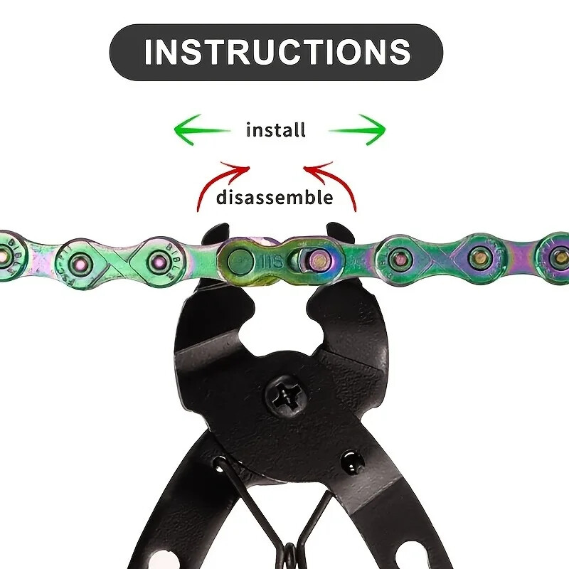 Yanbiguo Mini Bike Link Knaibles Velosipēdu ķēdes sprādzes knaibles, Riteņbraukšanas uzstādīšanas rīks, Kalnu ceļa ātrās noņemšanas uzgriežņu atslēga