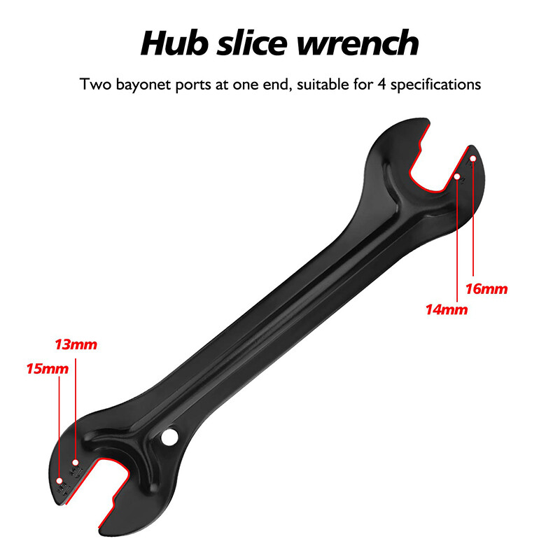 1gab velosipēda galvas atvērtā gala ass rumbas konusa uzgriežņu atslēga Tērauda remonta atslēga velosipēda noņemšanas remonta instrumenti 13/14/15/16mm
