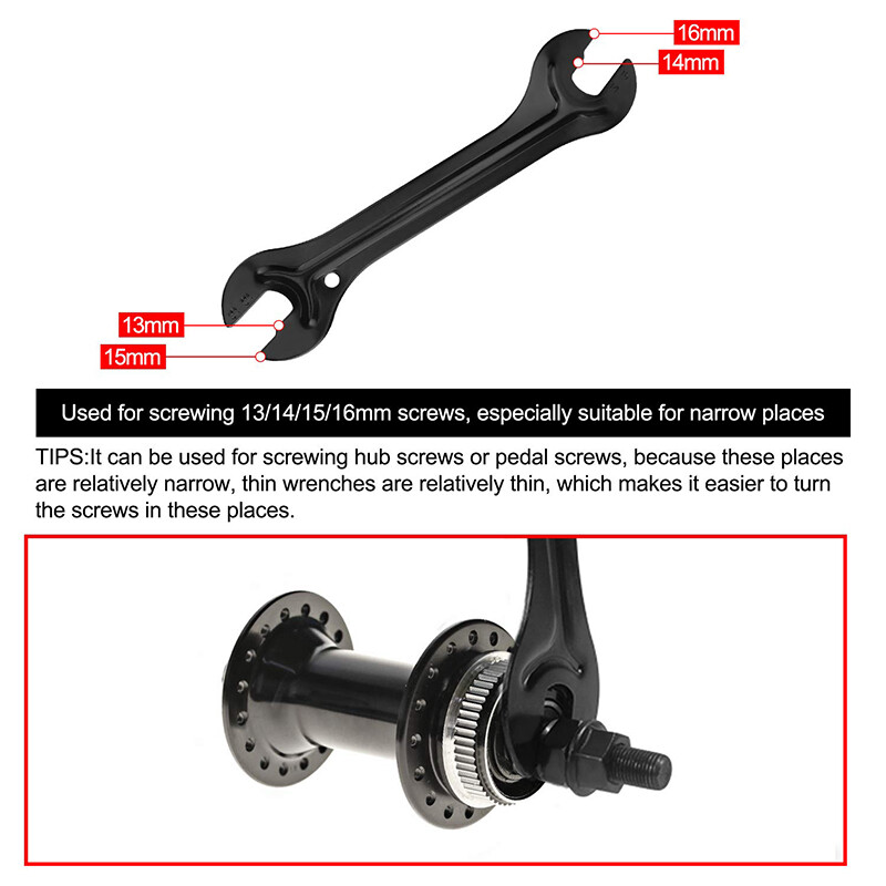 1gab velosipēda galvas atvērtā gala ass rumbas konusa uzgriežņu atslēga Tērauda remonta atslēga velosipēda noņemšanas remonta instrumenti 13/14/15/16mm