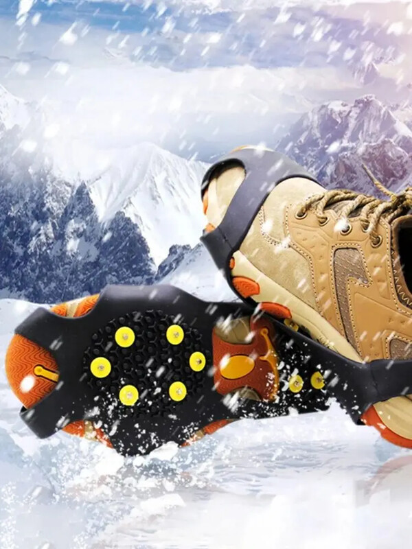 Външни котки за катерене с 10 зъба Противоплъзгащи се щипки за планинарство Унисекс Калъфки за обувки Snow Claw Аксесоари за пешеходен туризъм Шипове